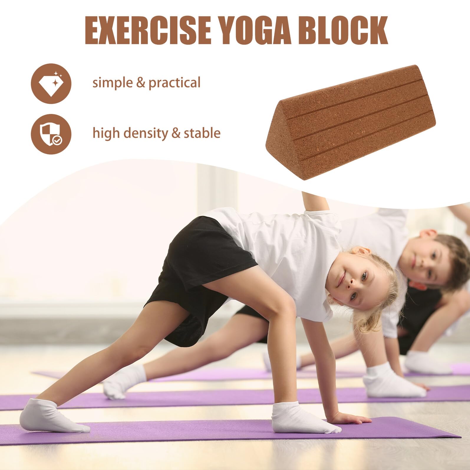 Alipis Blocco e Rilassa Vita e Addome Triangolare ad Alta Densità in Sughero Giallo Yoga Supporta Allenamento Danza Accessorio per Workout e Yoga per Ragazzo Ragazza
