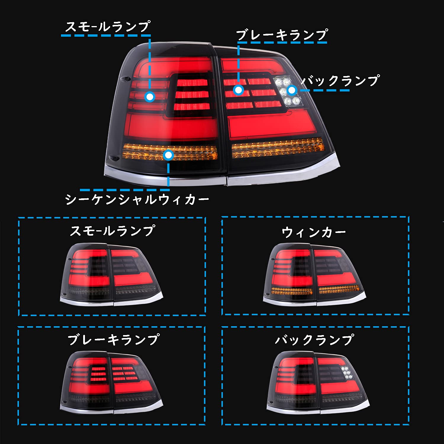 200系テールランプ Amazon | ランドクルーザー200系 前期 中期 テールランプ テール