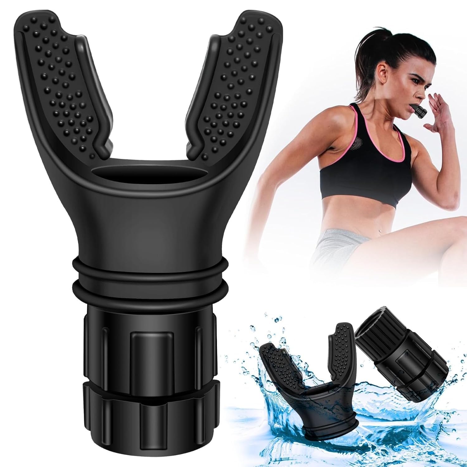 Breathing Trainer, Exercise Trainer with Resistance Adjustable, Easy to Clean and Use, Improve Strength and Endurance, Lung Capacity Exercise Device, Respiratory Muscle Trainer, Sports Breathing Fitness Equipment for Men and Women-image-43