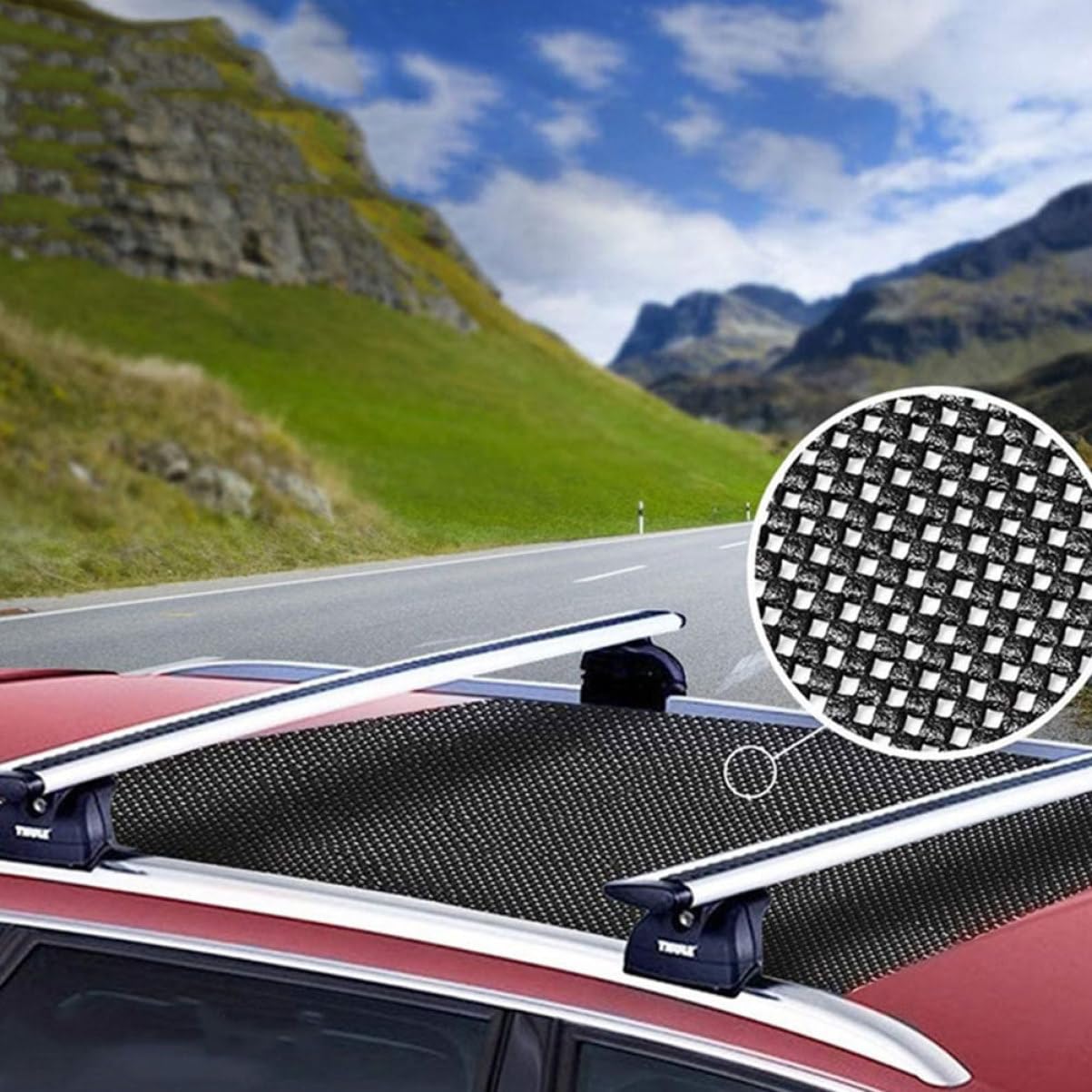 Vaguelly Tapis Antidérapant Voiture Noir 2 Pièces en PVC, Protection