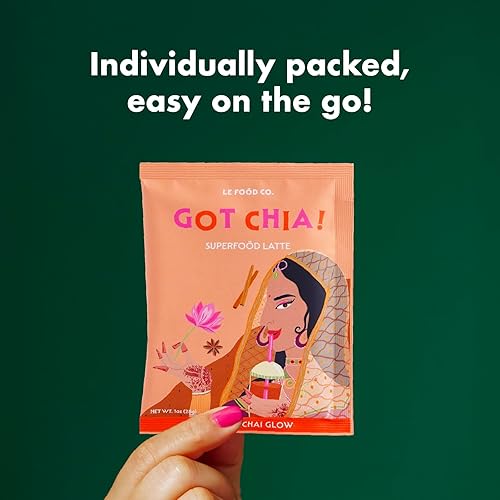 Miniatura 7 de Le Food Got Chia! Superfood Latte - Golden Chai Glow  Latte Chai especiado con semillas de chía  Etiqueta limpia  Cálido, audaz e infundido con