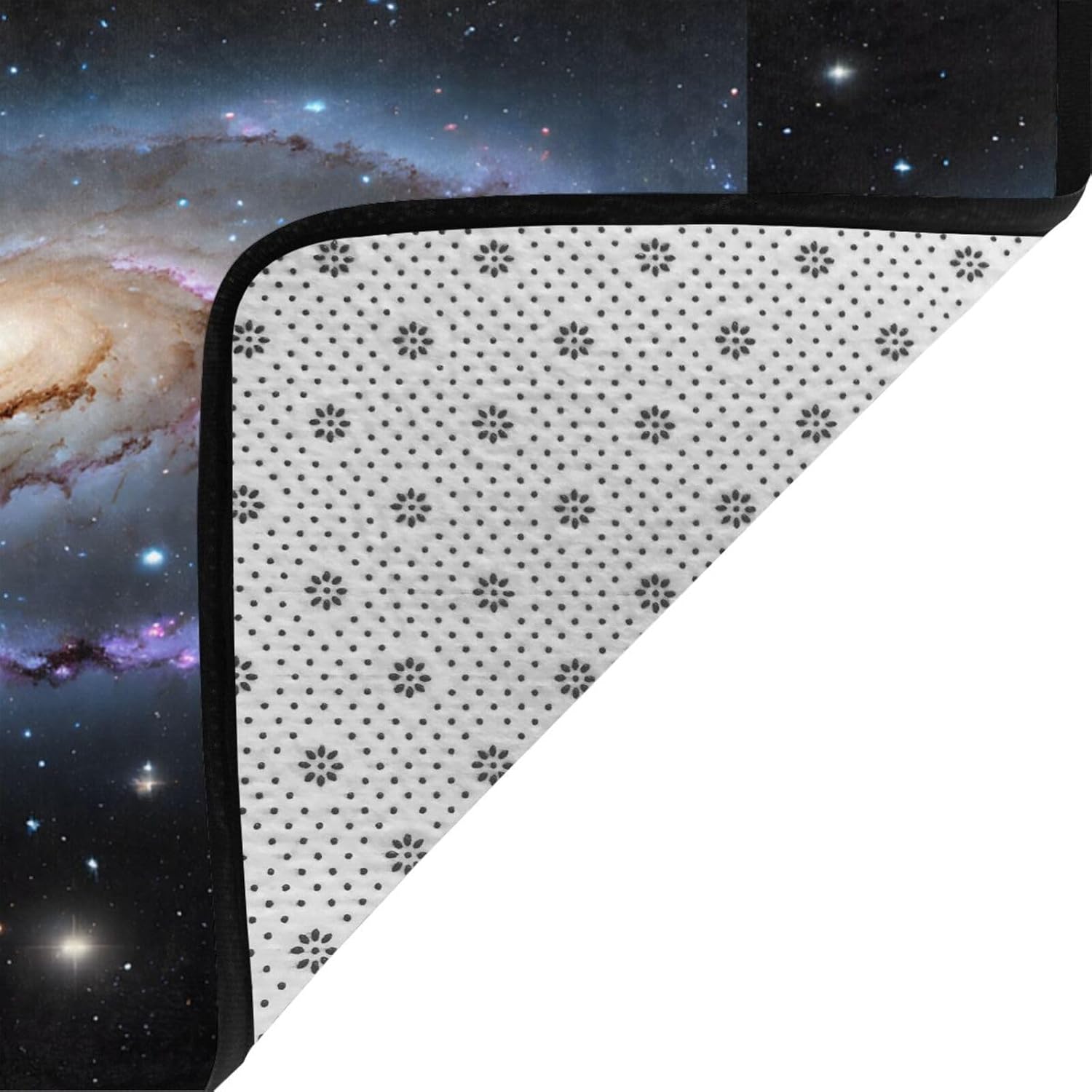 Flannel Non-Slip (Starry Universe Space) Rug Pad 80×50in Soft Washable Protective for Hardwood Floors Bedroom Bathroom Living Room