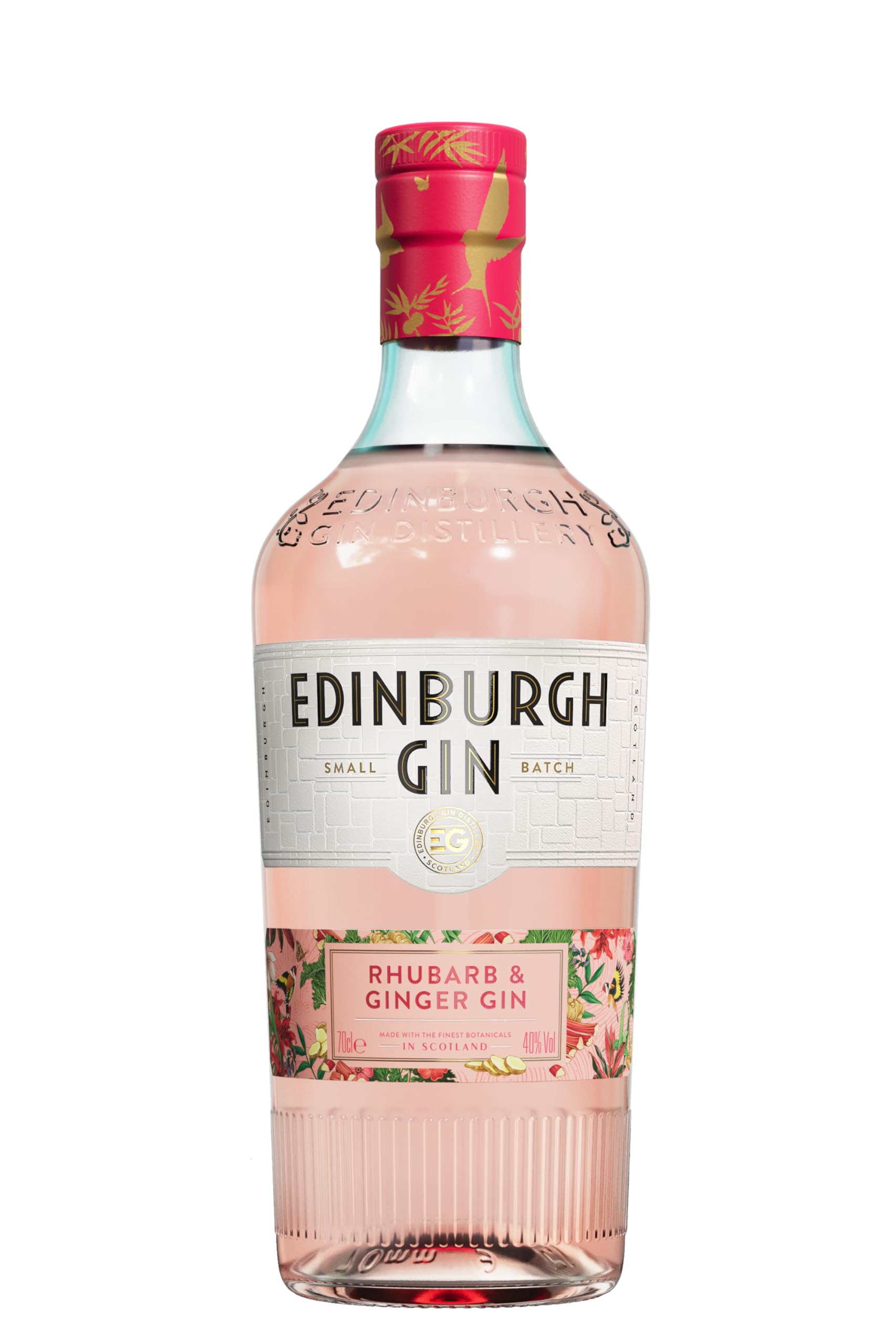 Rhubarb & Ginger Flavoured Gin 70cl | 40% ABV | Pink Gin | Inspired by Original Liqueur | Fresh Sweet Rhubarb with Firey Ginger for Balance | ideal for Use in Cocktails