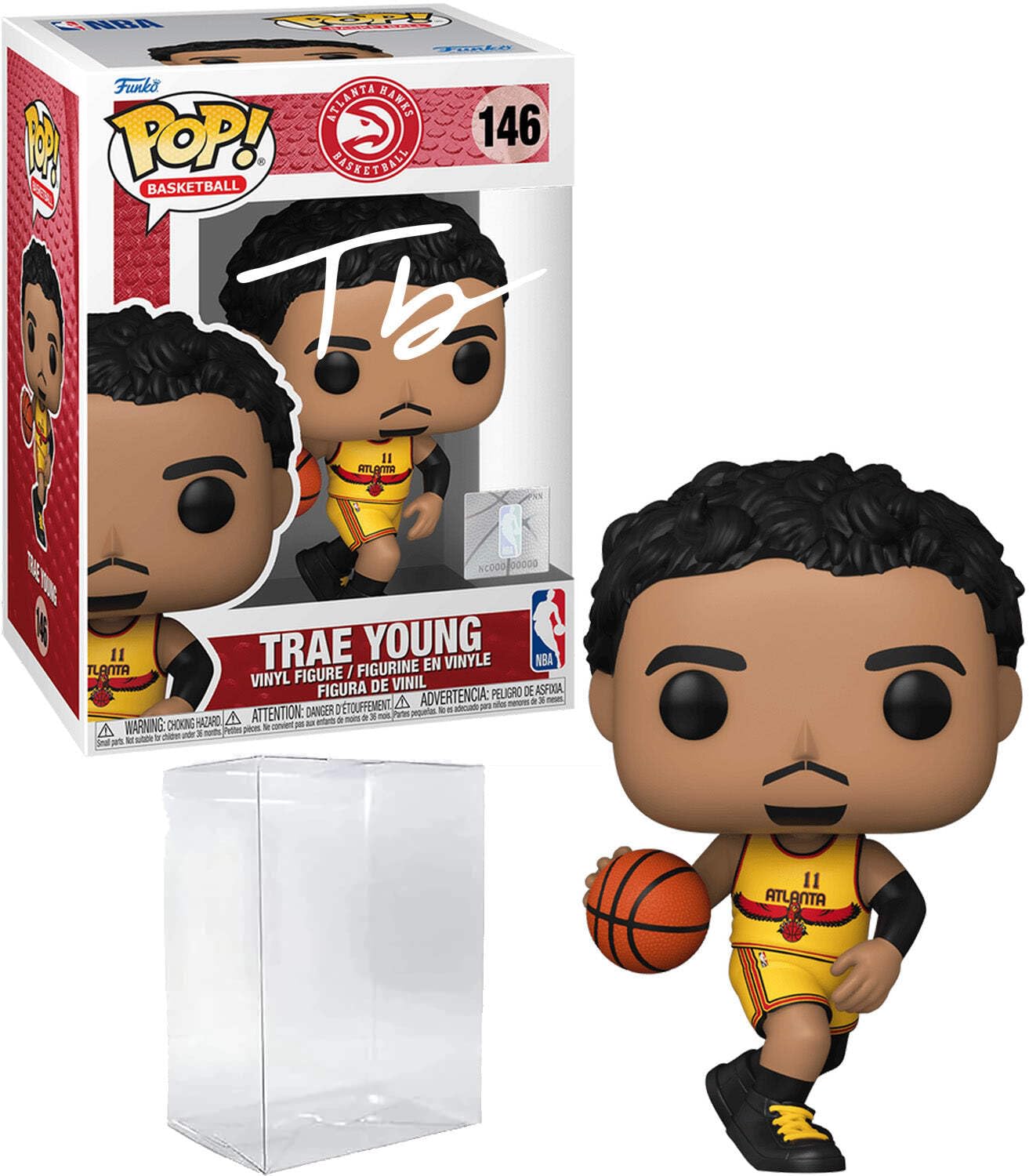 スポーツ Funko Pop! Trae Young #146 Atlanta Hawks Trae Young #146 Facsimile Signed Reprint Laser Autographed