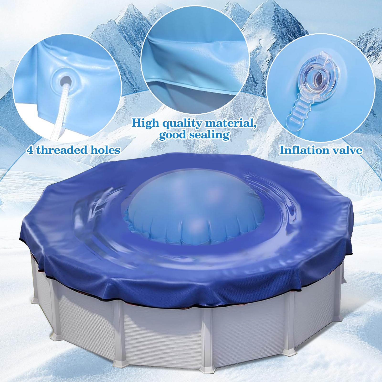 Coussin D'Hivernage Pour Piscine Hors Sol 120 Cm - Ballon Gonflable De Protection Contre Le Gel - 4