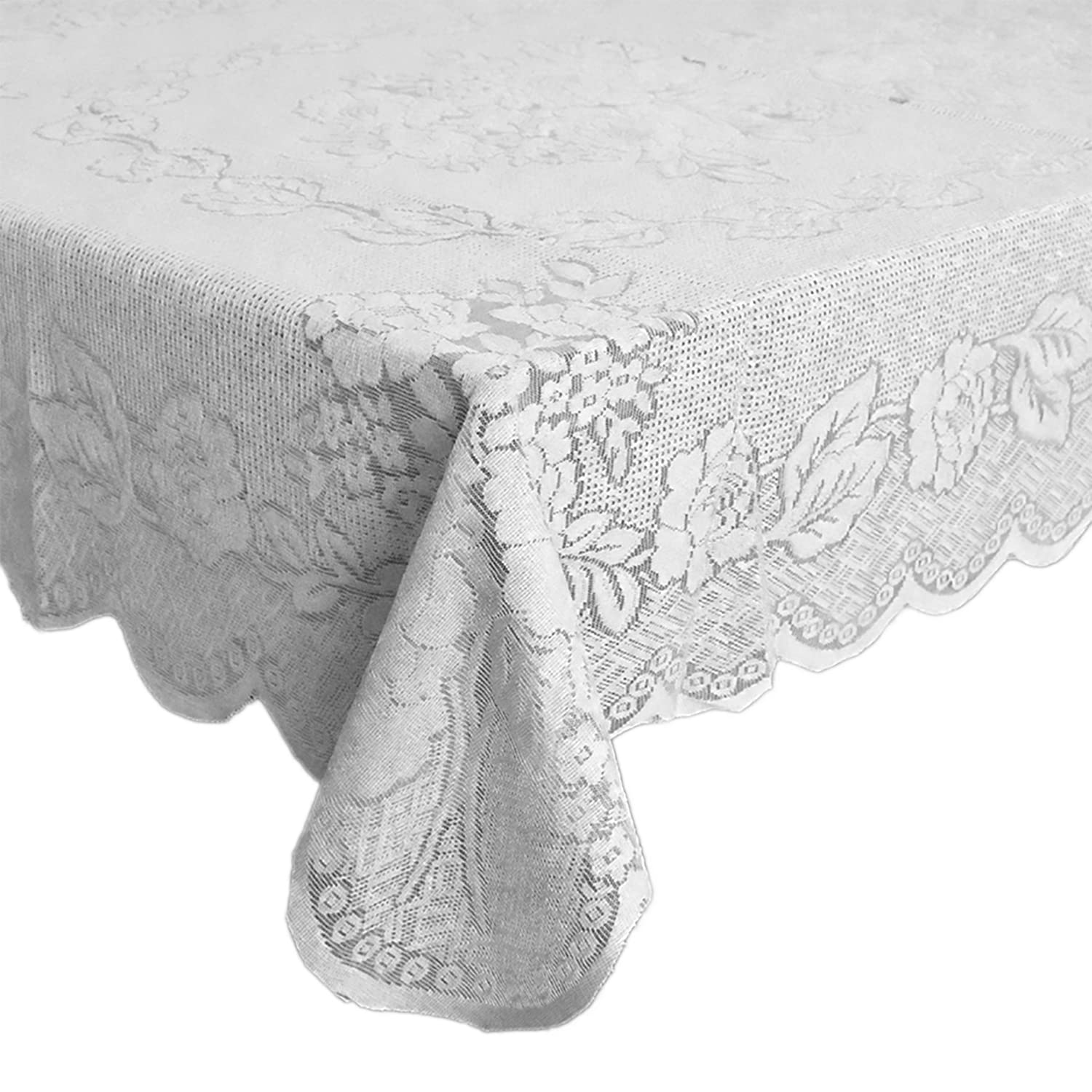 Kuber Industries Rose Printed Home Decorative Luxurious 4 Seater Cotton Center Table Cover/Table Cloth|Size 152 x 101 x 1 CM (White)-44KM080 Pack of 1 (B09JWKZR9H) Amazon Price History, Amazon Price Tracker