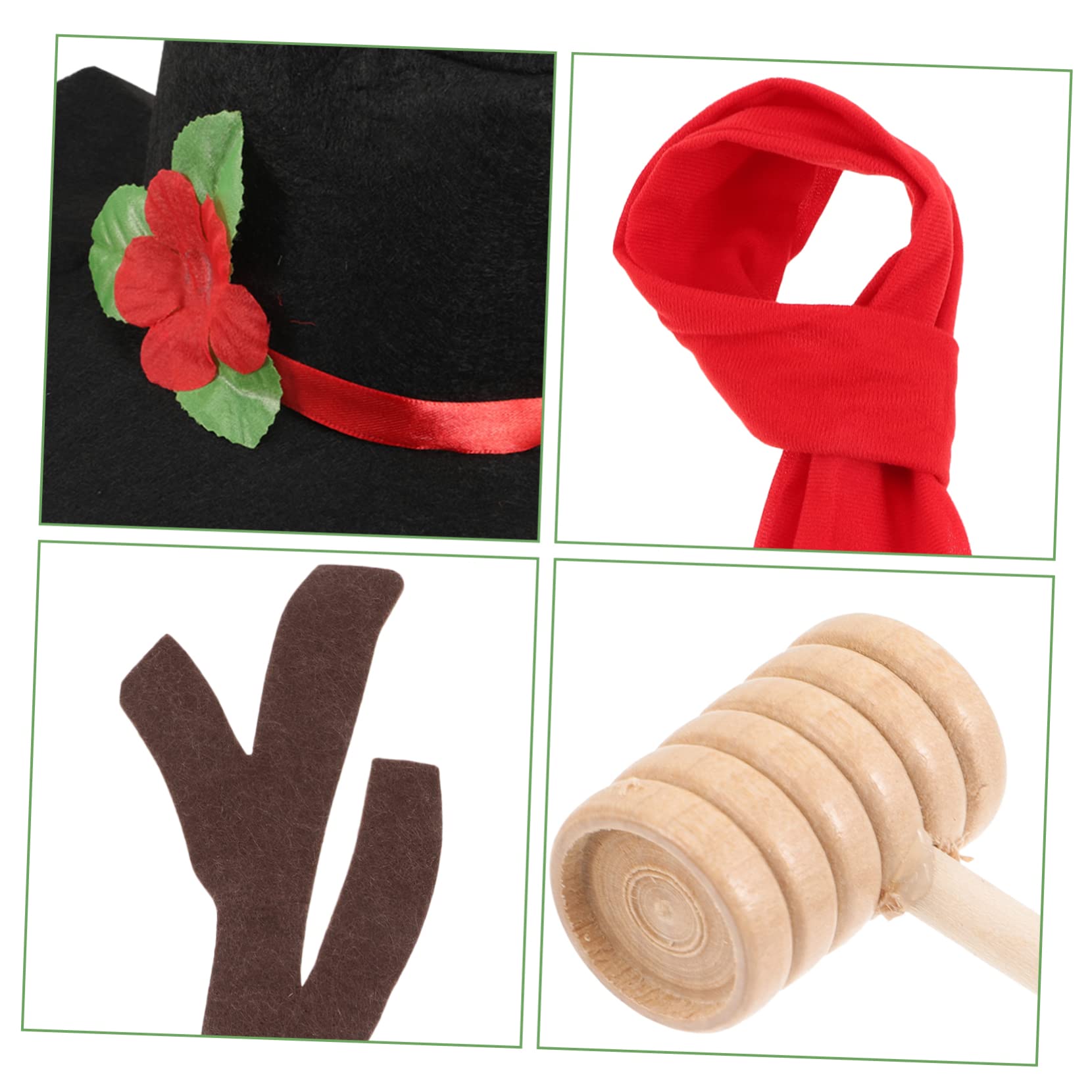 PRETYZOOM 4 Sets Schneemann Anziehset DIY Schneemann Anziehset DIY Schneemann Dekorationsset Für Schneemann DIY Zubehör Weihnachts Schneemann Dekorationen DIY Weihnachts Schneemann