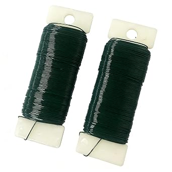 Floral Wire Stems 22 Gauge,Garden Craft Wire for Crafts Plants Green 2PCS