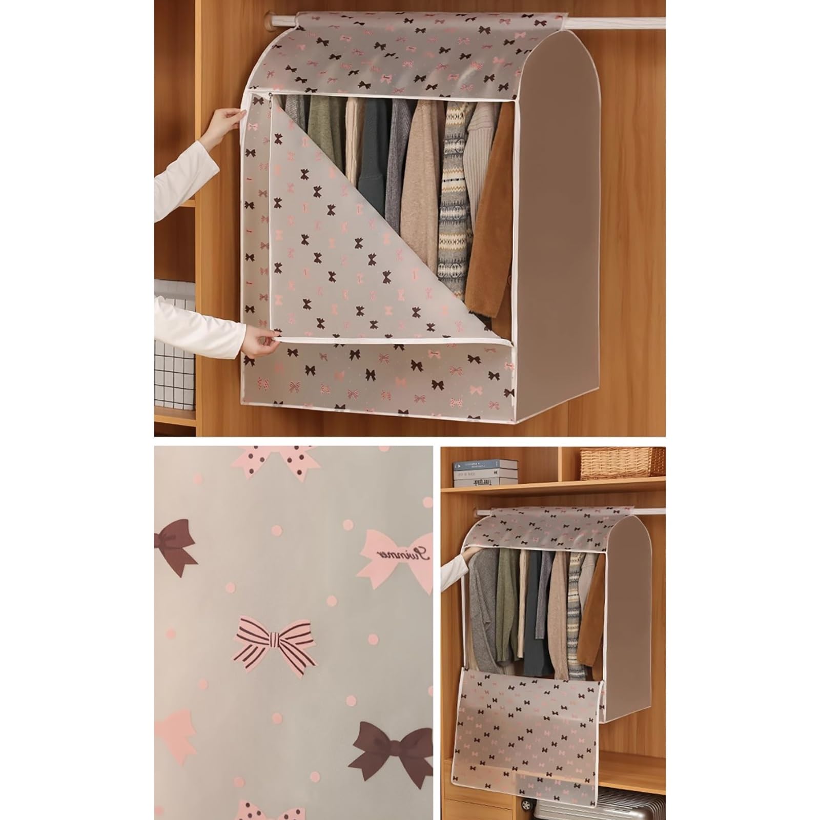 Bolsas de ropa totalmente cerradas con cremallera, a prueba de polvo y transpirables, para trajes, abrigos, vestidos de novia y protección larga de ropa