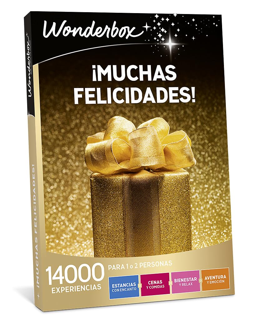 WONDERBOX Caja Regalo para papá -¡Muchas FELICIDADES!- 14.000 Actividades para Dos Personas | 1 actividad a elegir - Más de 14000 experiencias - Estancia, cena, bienestar o aventura