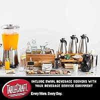 Vista 8 de TableCraft 1001402 Cash & Carry Connoisserve - Decantador de café, 40 onzas, blanco, prensa de pulgar, diseño de remolino, aislamiento de triple