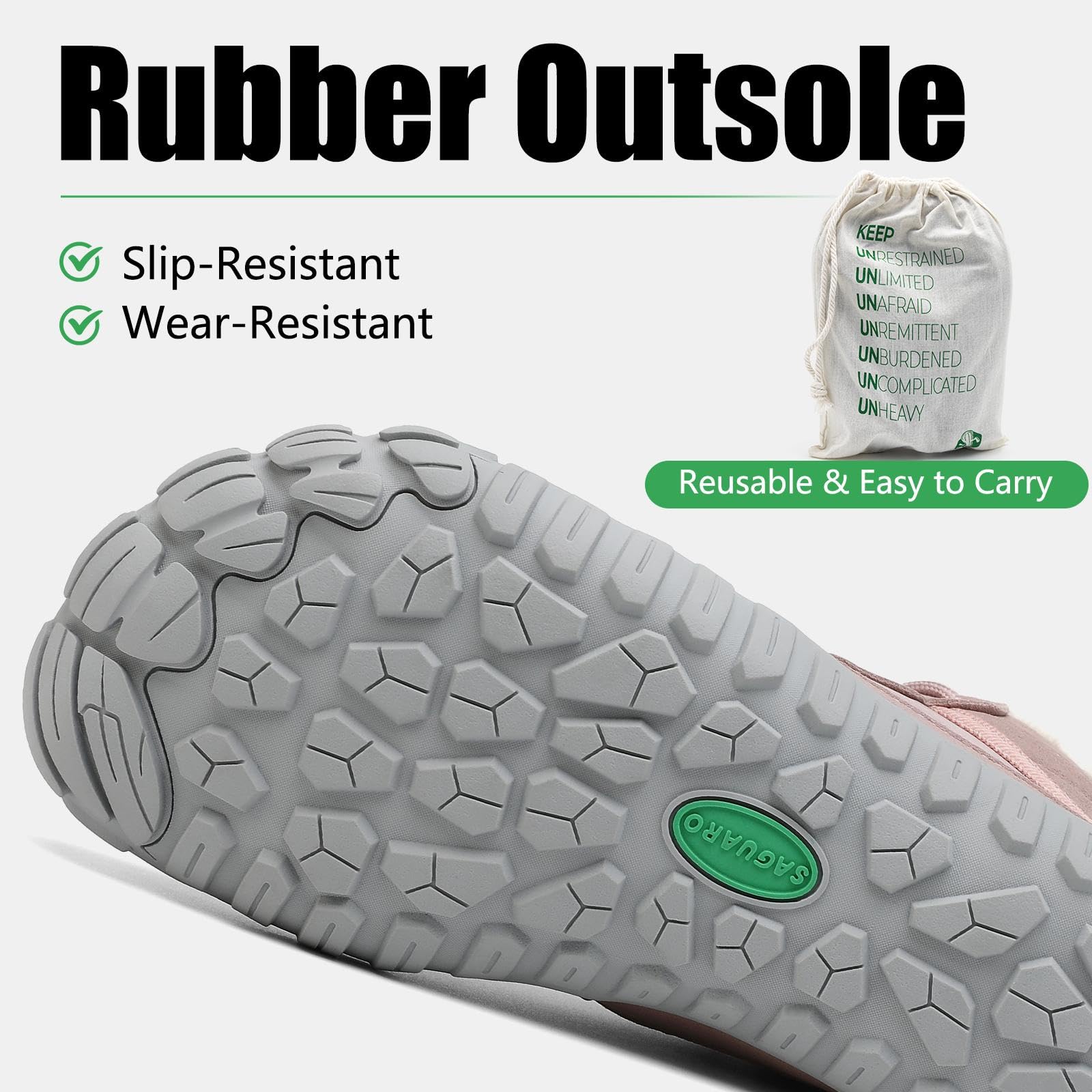 SAGUARO Barefoot Stivali Invernali Impermeabile Uomo Caldo Scarpe Inverno Donna Trekking Sneaker Outdoor Impermeabile