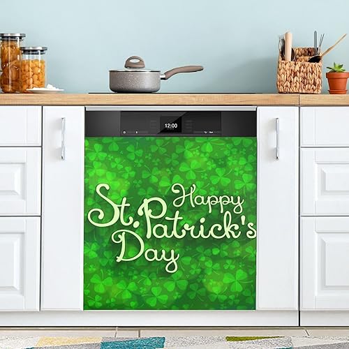 Miniatura 5 de Kigai Cubierta magnética para lavavajillas de trébol del día de San Patricio panel de puerta de refrigerador de cocina calcomanía magnética para