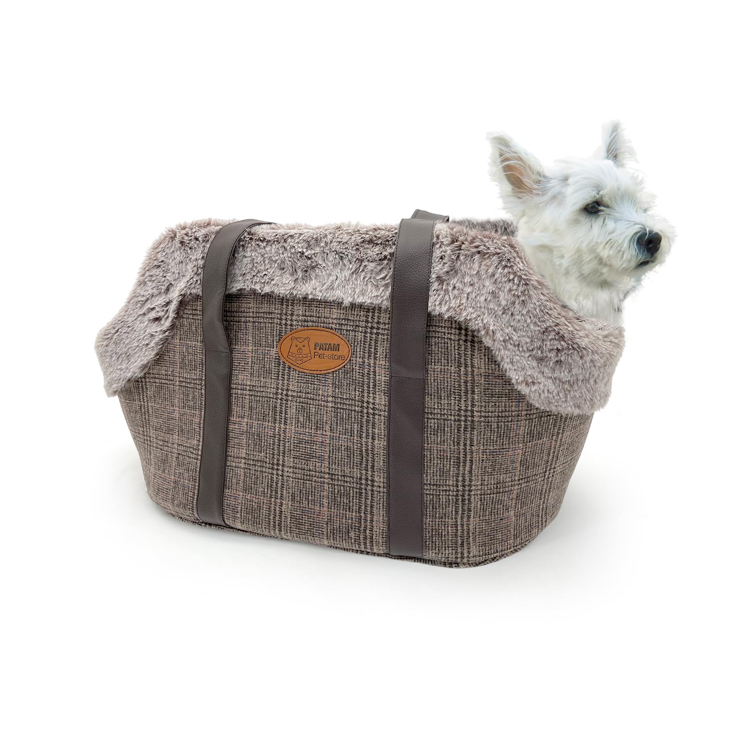 PATAM Bolsa para Perro y Gato, Correa de Transporte para Animales pequeños – Travel (Escoces)