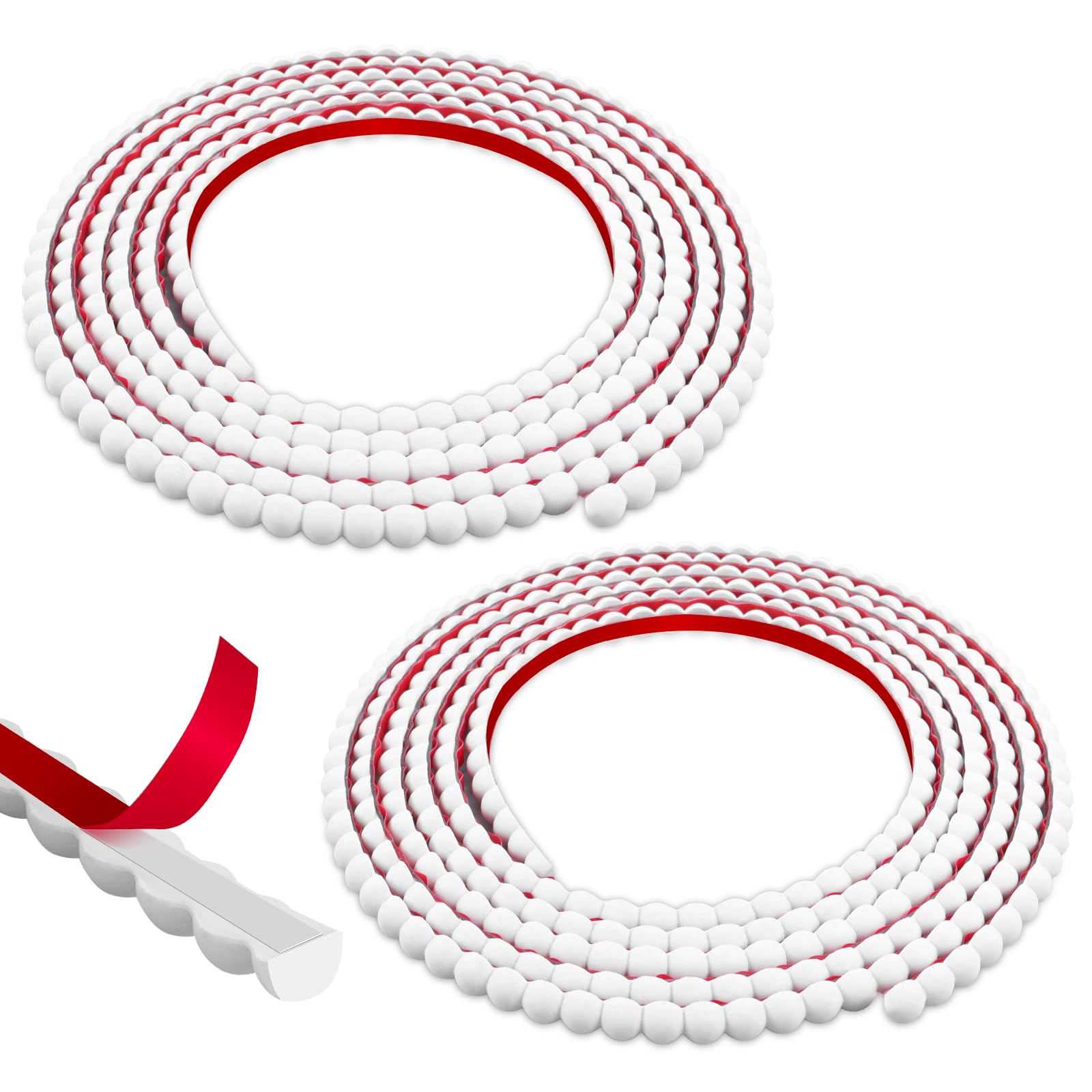 Wall Moulding, Waterproof Peel and Stick Moulding - Flexible Trim for Kitchen Cabinets, Mirrors, and Tile Edges (White, 10mmx3mx2pcs)
