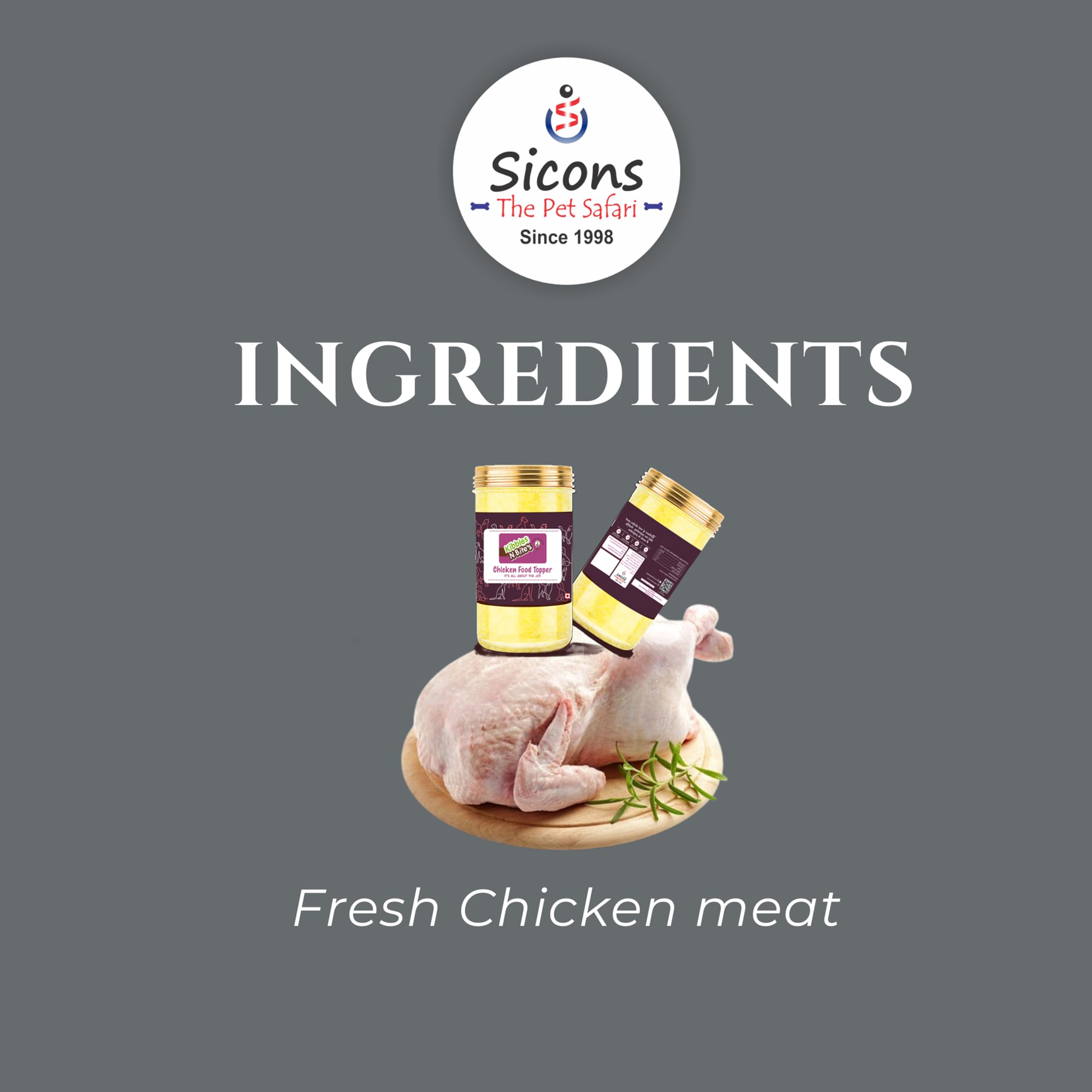 Sicons Chicken Dog Food Topper 100g (Pack of 5) Non Veg Dog Food Powder Supliment Protein-Rich, Grain-Free | Supports Digestion & Joint Health | Food Topper Powder for Dogs & Puppiess 1