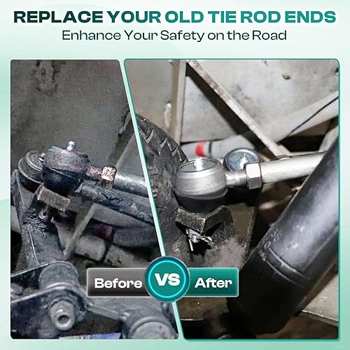 Miniatura 6 de Kit de rótulas, juego de (3) extremos de barra de acoplamiento con accesorio de grasa para carritos de golf Club Car DS (1976-2008)