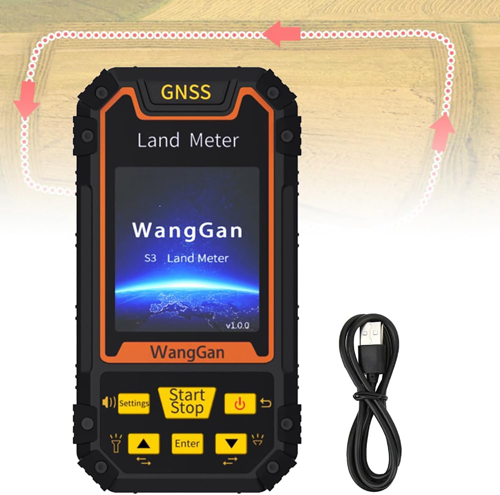 Sprzęt do pomiarów GPS, miernik lądowy GPS, z kolorowym ekranem LCD 2,8 cala i chipem odbiornika GNSS do pomiaru odległości nachylenia obszaru