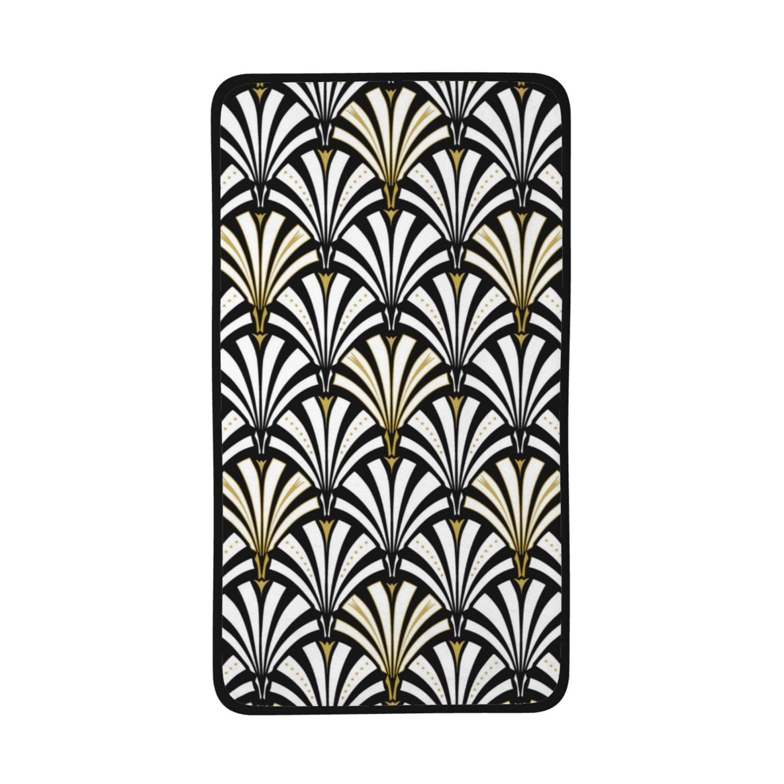 Bentli As Picture Hand Towels,Coral Velvet Hand Towels Bathroom Towel 16 X 28 Inch For Swim Spa Gym,Art Deco Fan Pattern