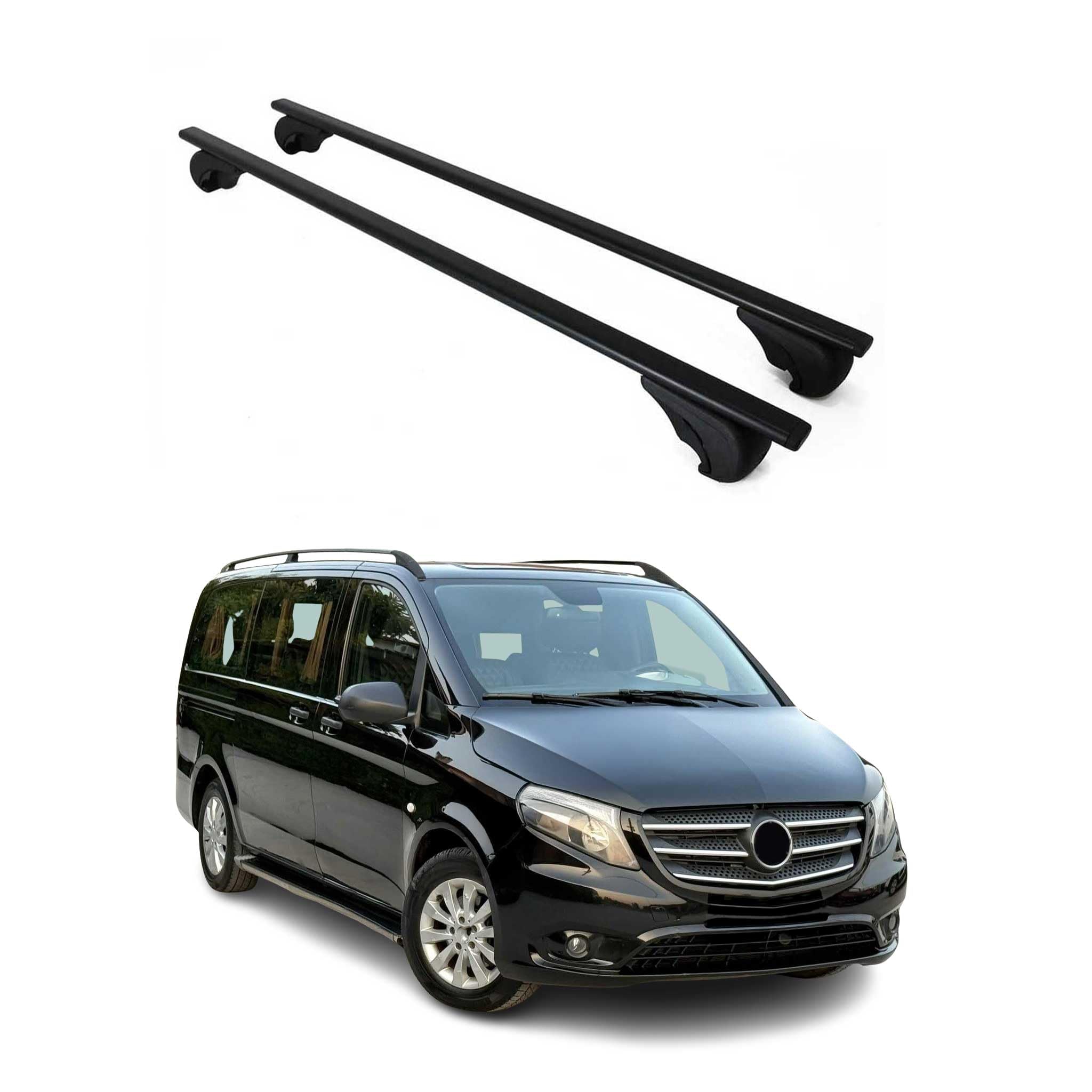OMAC Dachträger für Mercedes Vito W447 2014-2026 Stahl 2 Stangen Schwarz