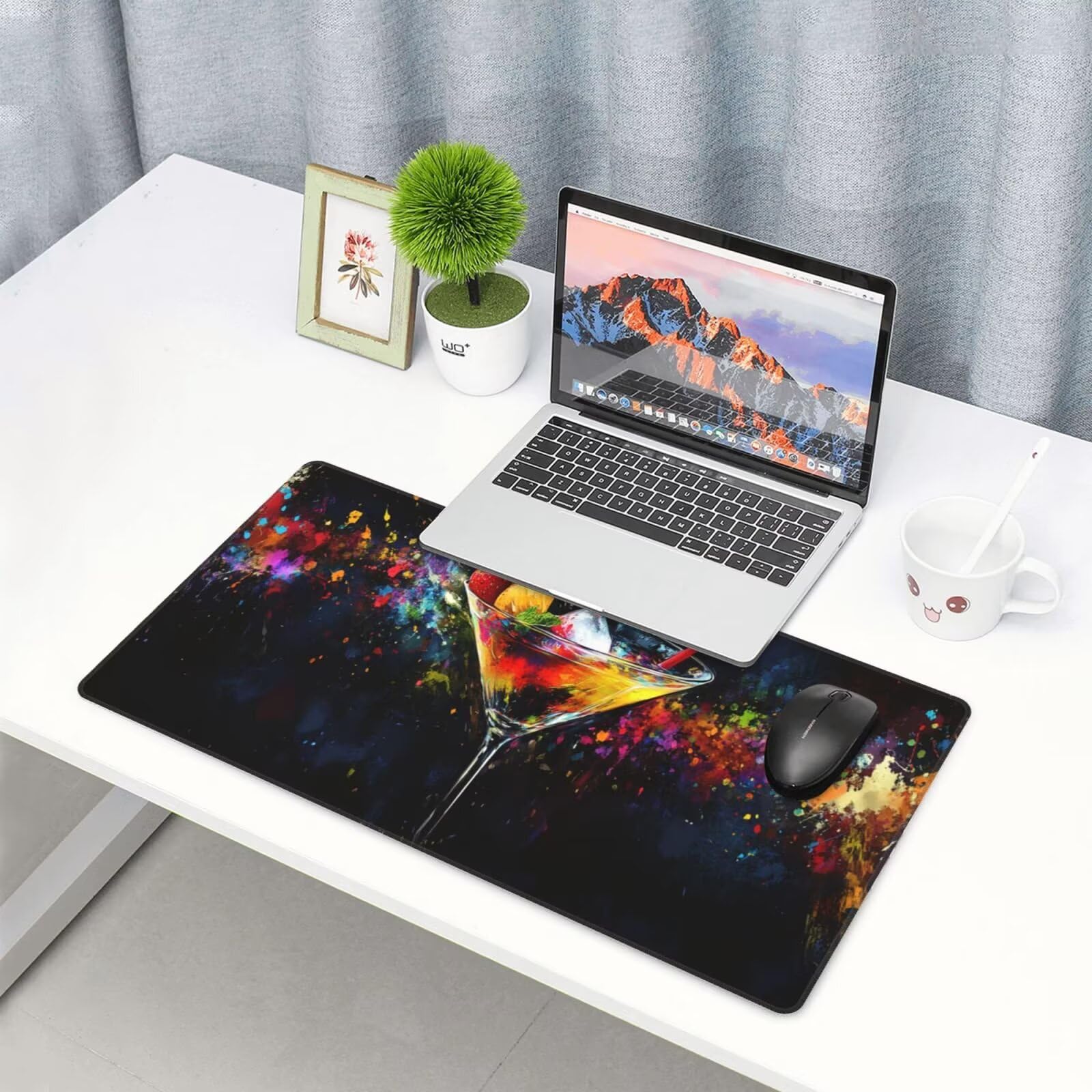Kolorowa podkładka pod mysz XXL owocowa mata na biurko 1600 x 800 x 3 mm zmywalna podkładka do gier na laptopa, z antypoślizgową gumową podstawą do gier, PC, pracowników biurowych Y1369
