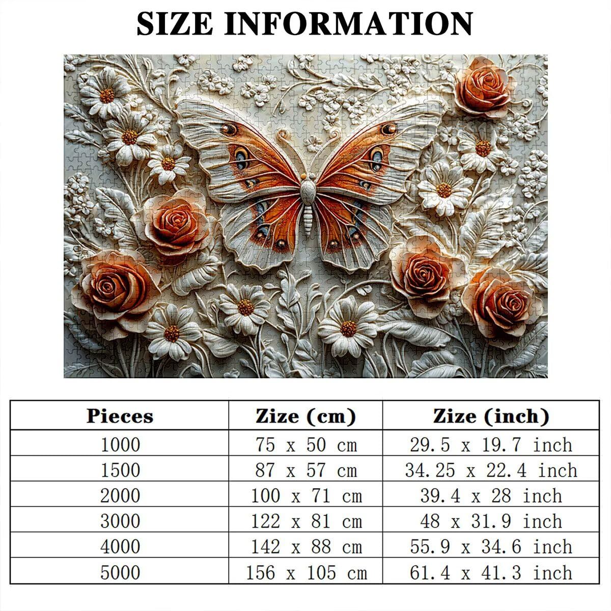 Puzzle 5000 elementów, motyle, kwiaty, 5000 elementów, drewniane puzzle dla dorosłych, trudna łamigłówka, gra logiczna dla całej rodziny, drewniane puzzle do dekoracji salonu, na prezenty, P-56