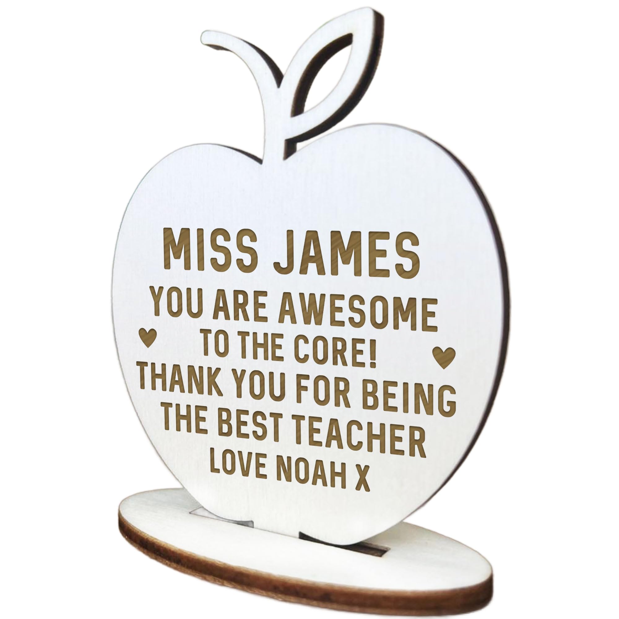 Red Ocean Thank You Gift For Teacher Engraved Apple Personalised Gift For Him Her Leaving School Nursery Gift