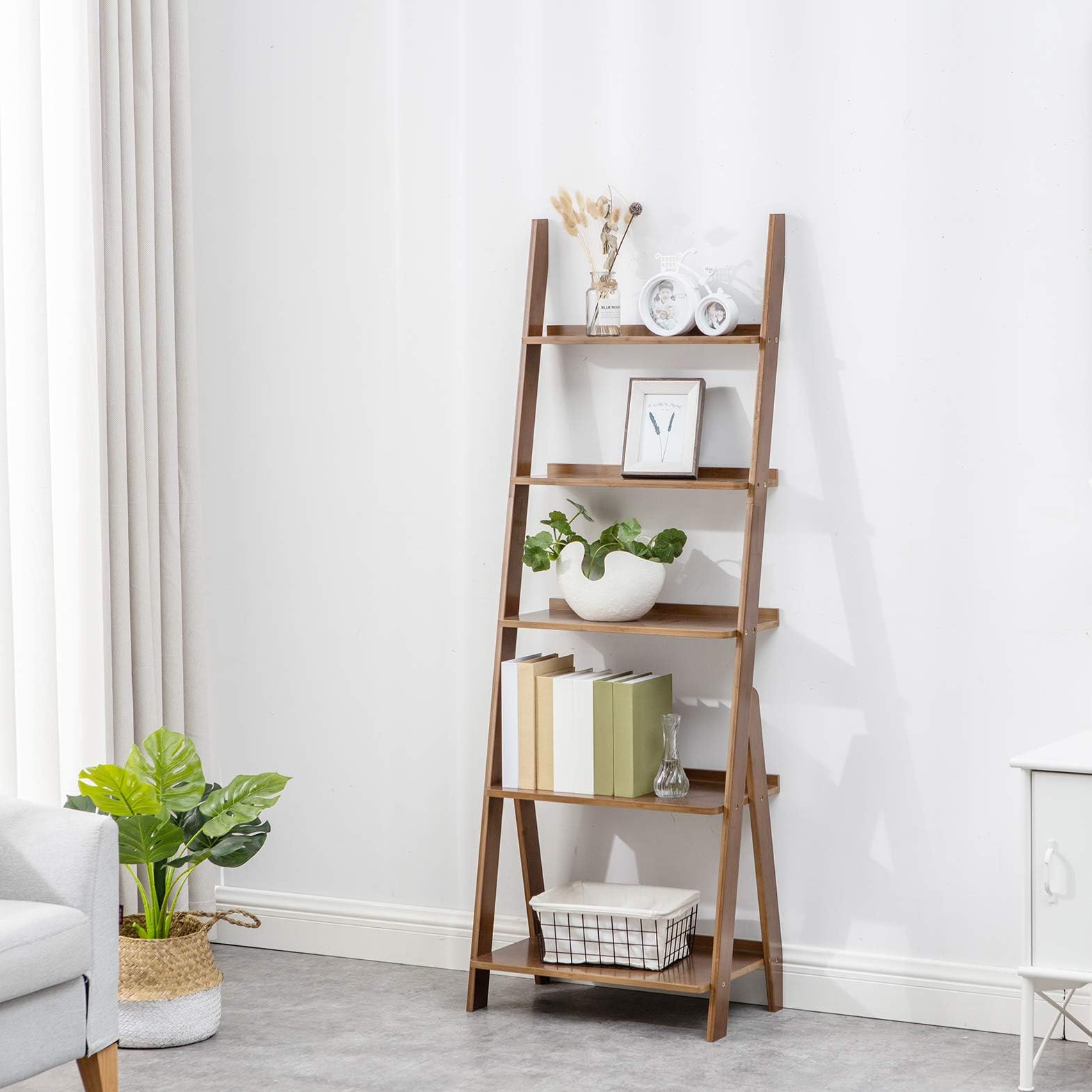 Bamboo Ladder Shelf
