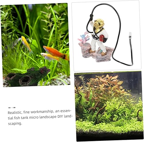 Miniatura 9 de Amosfun Decoración de acuario de buceador de pecera, decoración de acuario, decoración de pecera, mini escultura de acuario con adorno flotante para