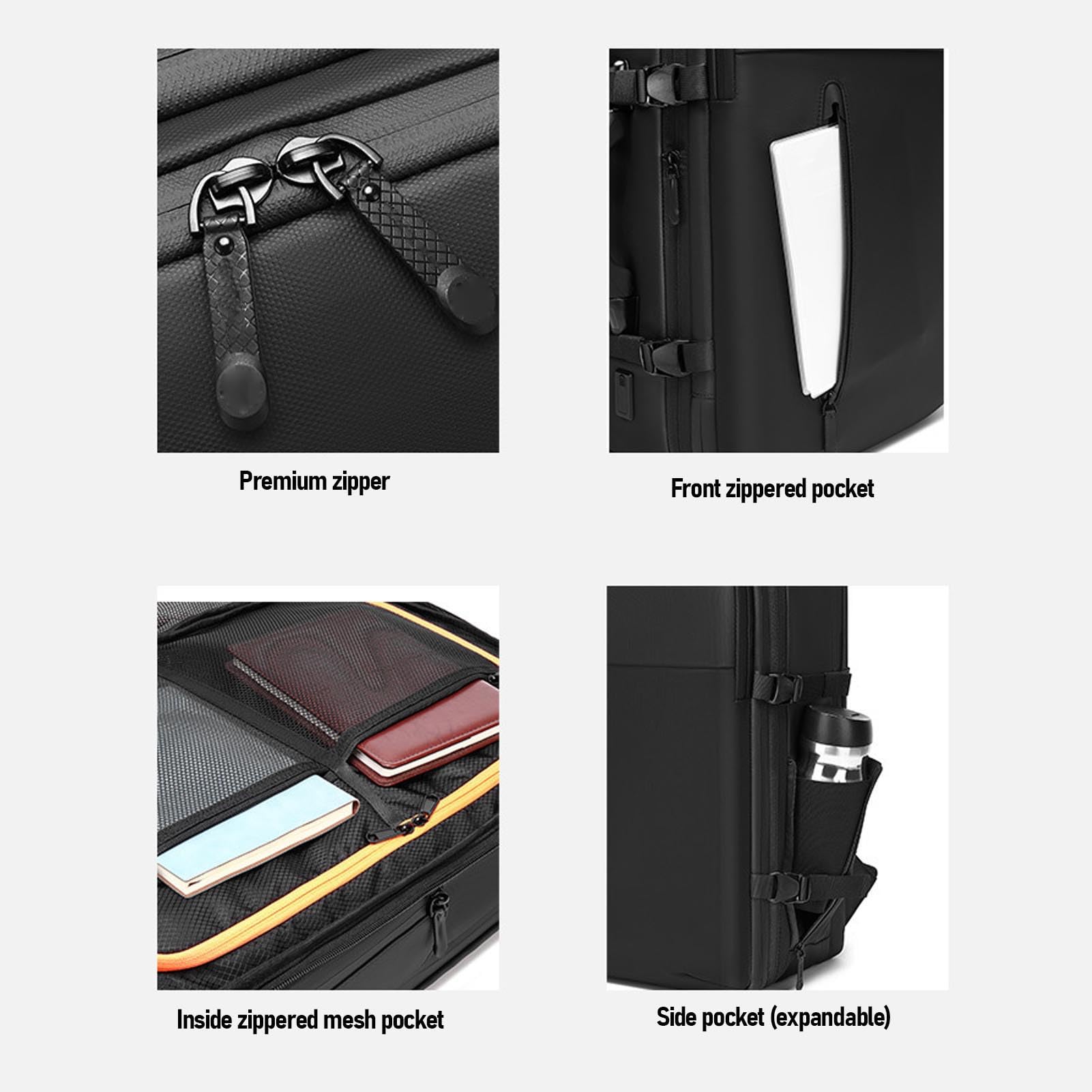 Plecak Kompresyjny Próżniowy Vacuum Travel 40L, Rozszerzalny, Zatwierdzony do Transportu w Samolocie, z Portem USB, Kieszeniami na Mokre Rzeczy i przegrodą na Buty, dla Męż