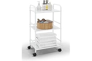 SunnyPoint Spa Cart with 3-Tier Rolling Shelves