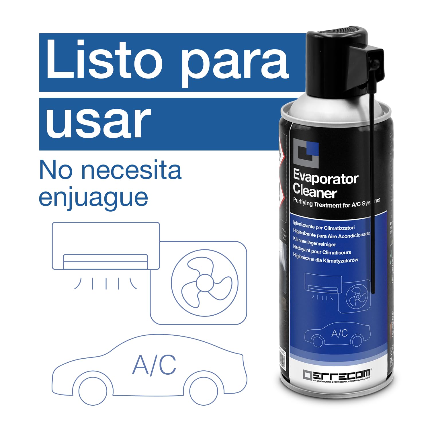 ERRECOM Evaporator Cleaner, Limpiador para Aire Acondicionado, 12 x 400mL