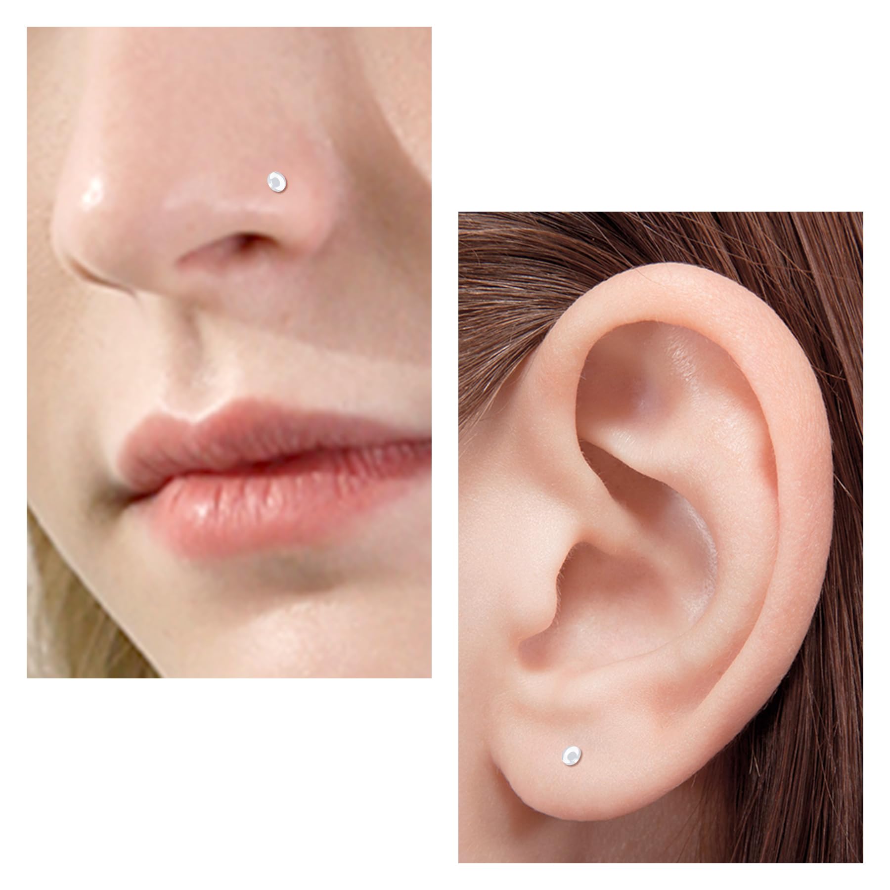 Briana Williams Przezroczyste kolczyki do piercingu plastikowe kolczyki do nosa niewidoczne wargi bar kolczyk piercing biżuteria 16G 20G