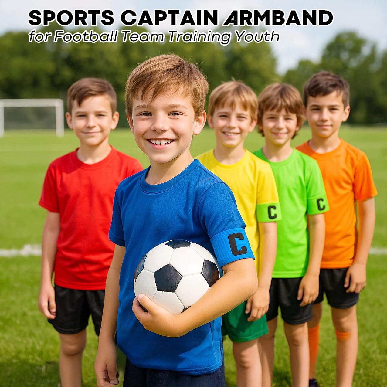 Wrzbest Football Soccer Captain's Armbands Captain Armband Special Custom Size for Kids and Youth (?Yellow,Orange,Red,Green,Blue)