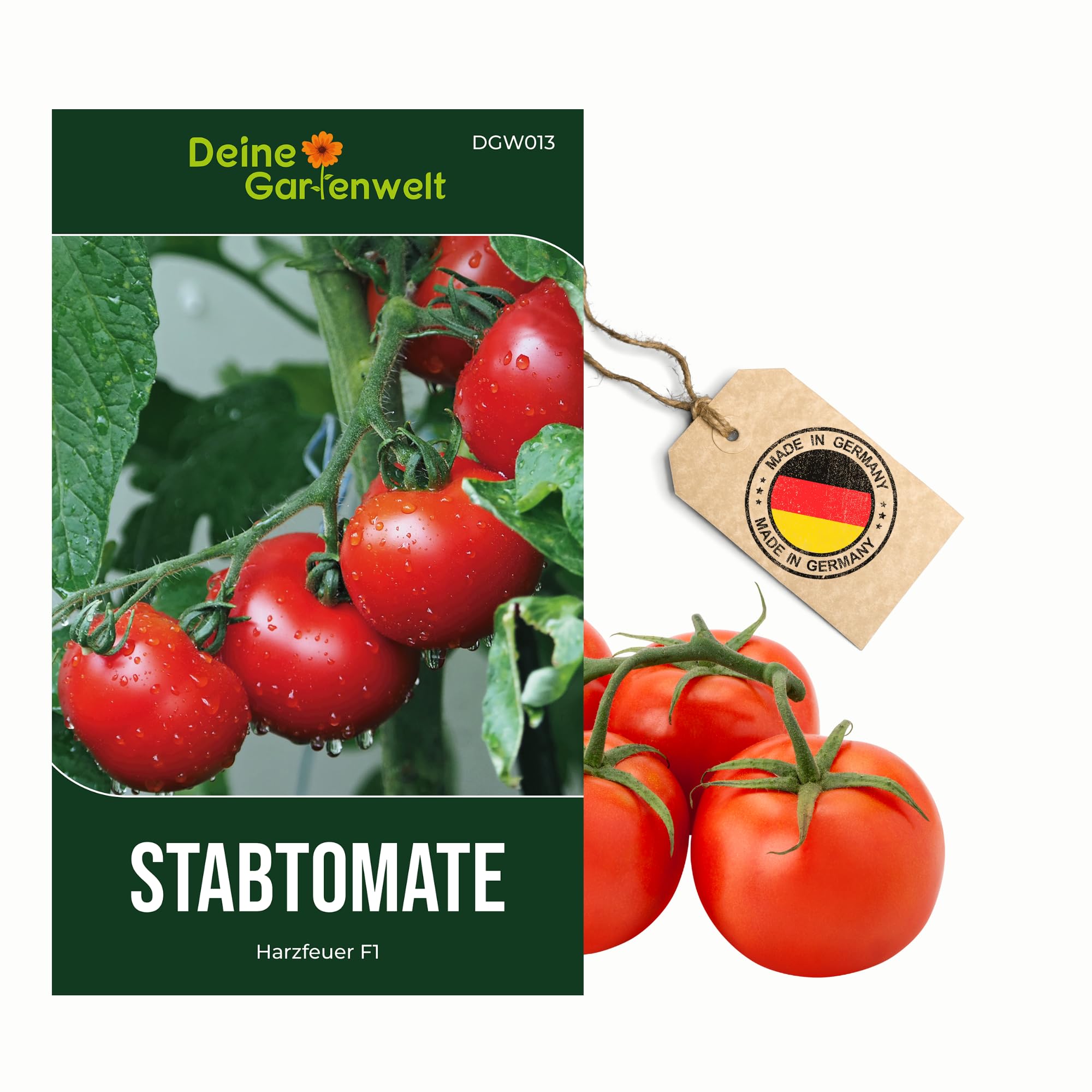 Stabtomaten Harzfeuer F1 Samen - Solanum lycopersicum - Tomatensamen - Gemüsesamen - Saatgut für 15 Pflanzen