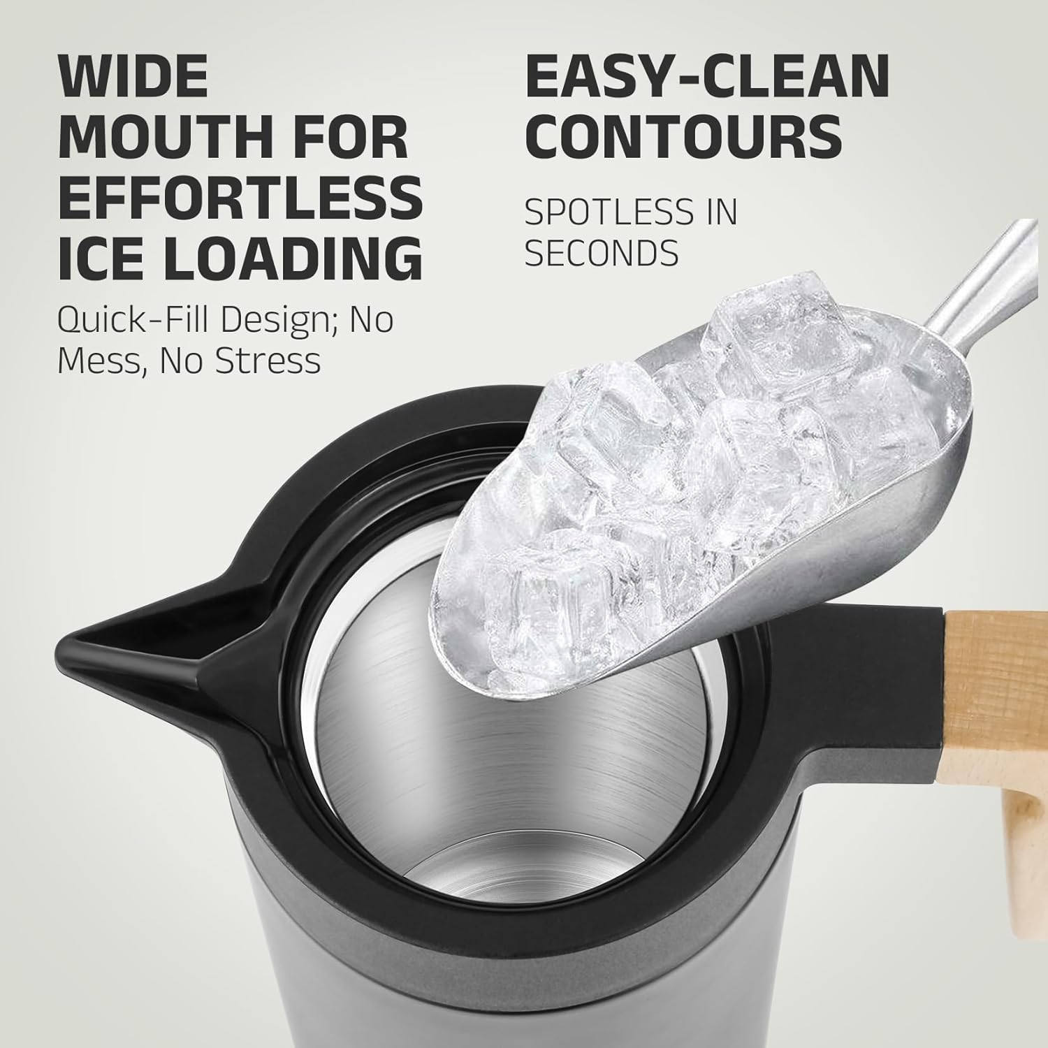 DUIERA 51 oz Coffee Carafe Double Walled Thermal Carafe Stainless Steel, 1.5 L Beverage Dispenser Keeping Hot/Cold - Black