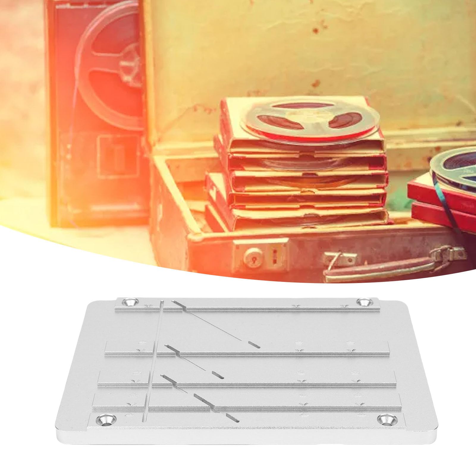 Kit de Bloque de Empalme de Cinta de Carrete Herramienta Profesional de Reparación de Cinta Magnética para Ajustables Revoxsonido para Uso en Estudio Aleación de Aluminio Plata (GREEN)