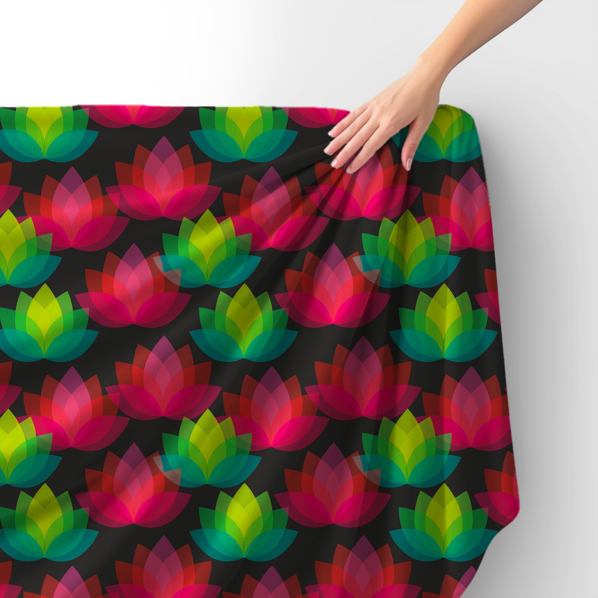 HEKO PANELS Tkanina velvet obiciowa drukowana, Lotosy, 3 metry 140 x 300 cm
