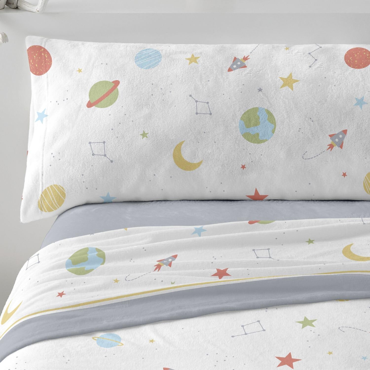 Burrito Blanco | Sábanas de Coralina | Cama de 105cm. (+Medidas Disponibles) | Diseño 991 | Color Azul Acero (105x190/200cm.)