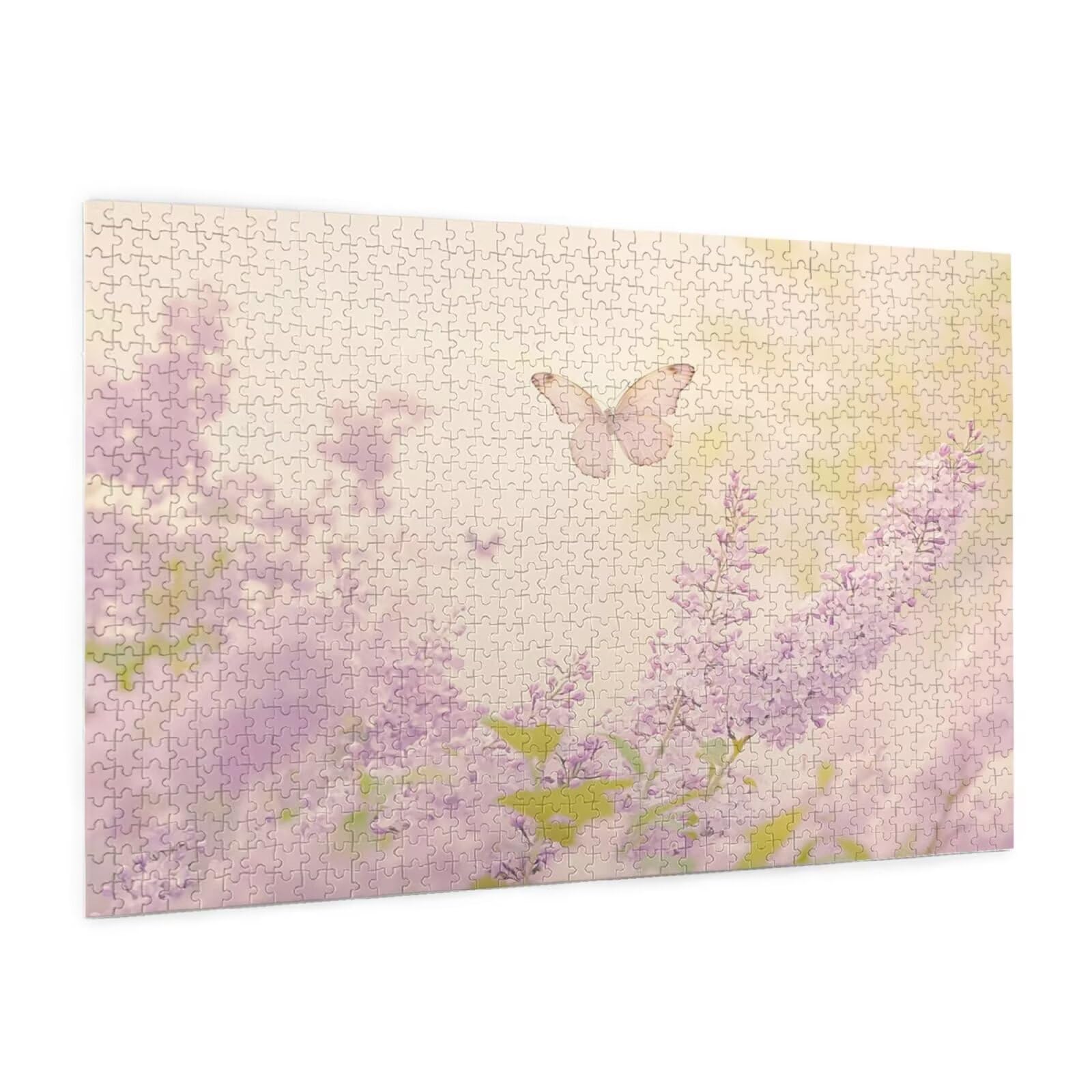 Puzzle 1500 Teile, Puzzle Erwachsene, Holzpuzzle Blume Impossible Jigsaw, Clevere Rätsel, HD Farbe Jigsaw mit Geschenkbox Verpackung for Room Decor, Geschenke für Frauen Lavendel 87x57cm p-608