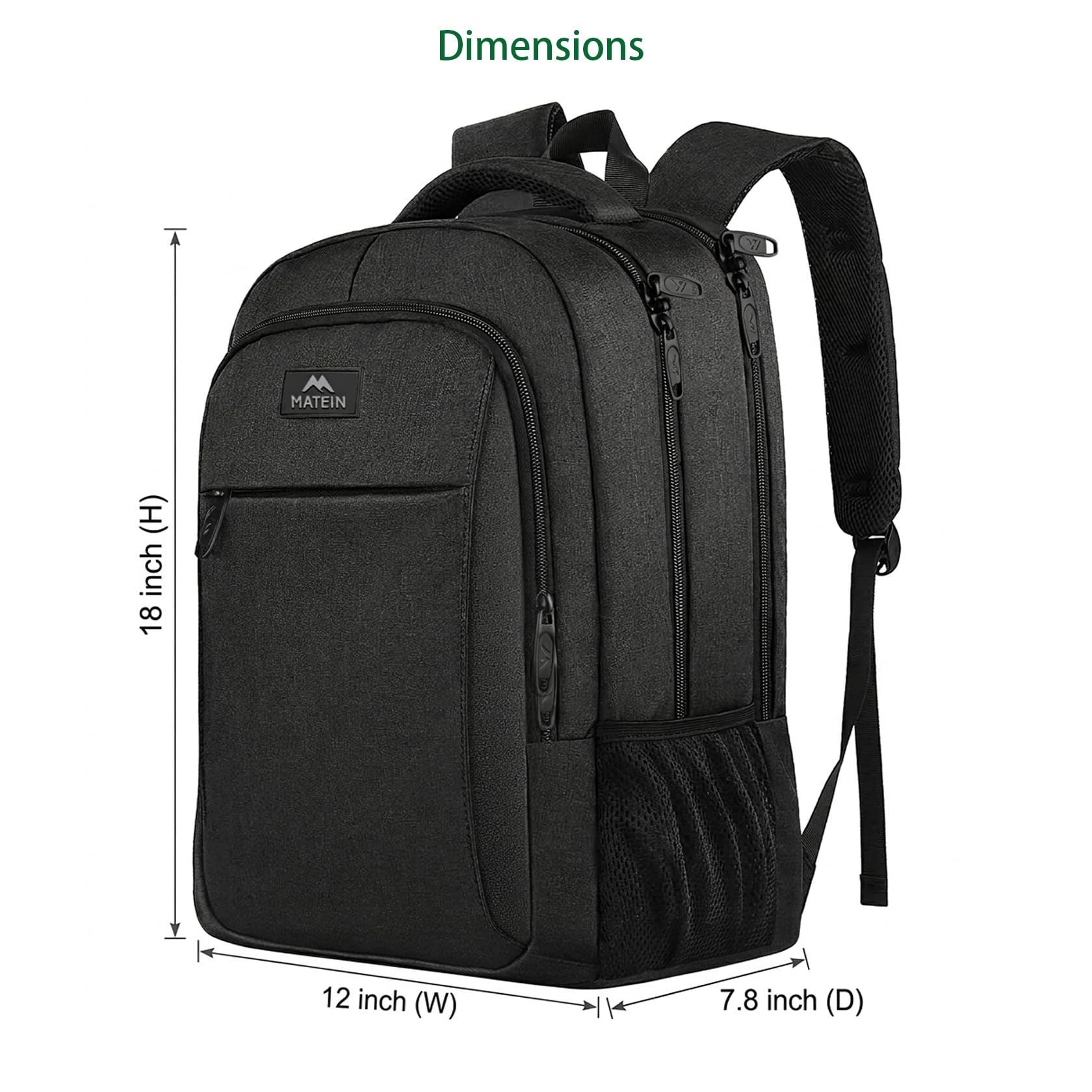 MATEIN Business Laptop Backpack, 15.6 Inch Travel Work Bag for Men Women