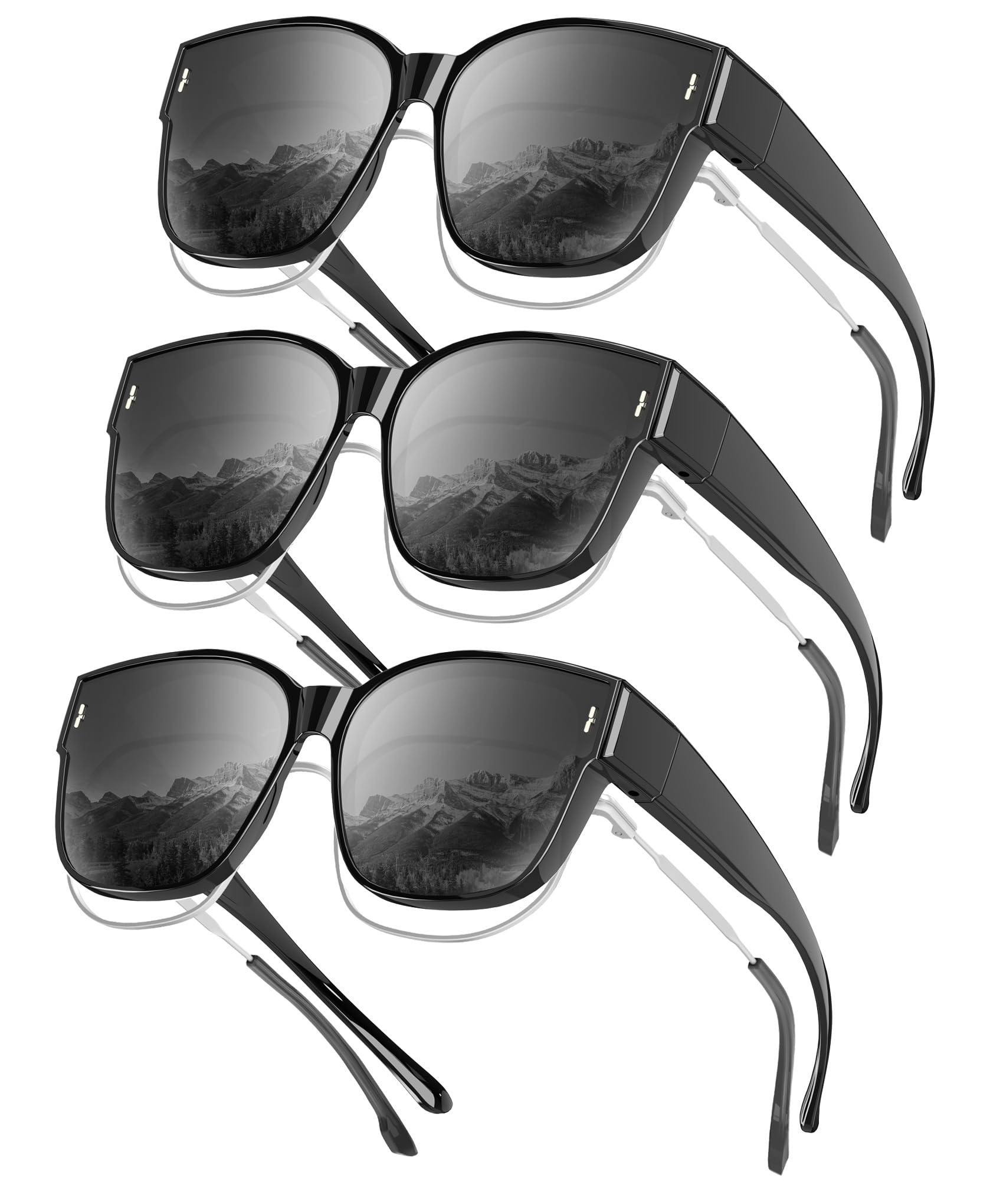 KALIYADI Night-Vision-Glasses Fit-Over-Glasses Wrap-Around Glasses: Anti Glare Night Driving Glasses for men women HD Lens