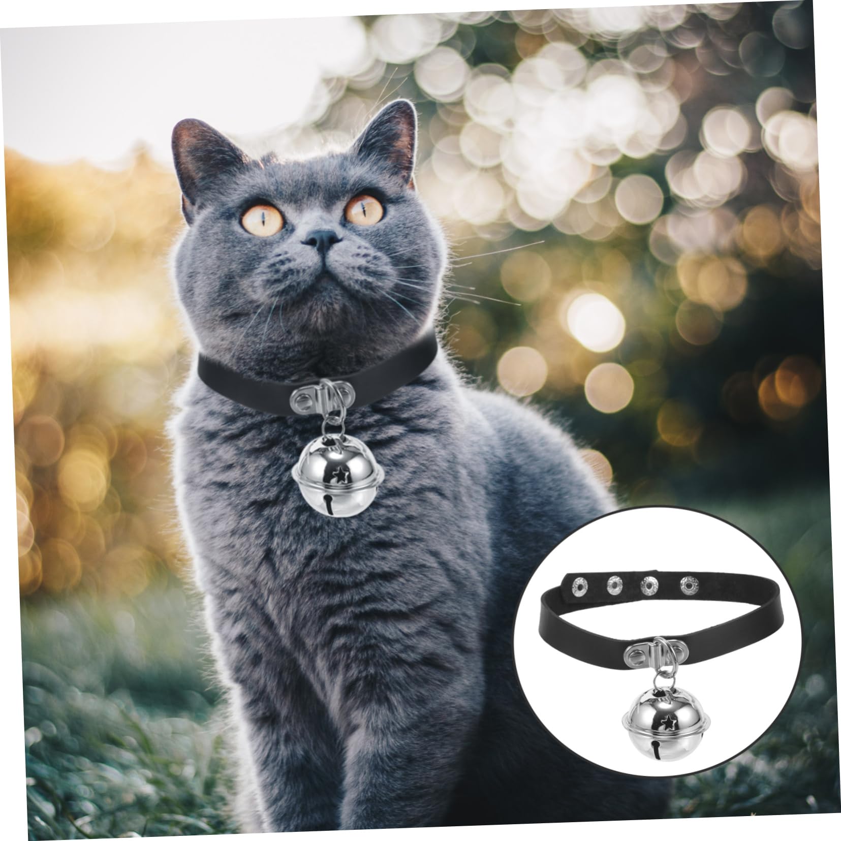 COLLBATH Adorable Collier pour Chiot avec Clochette en PU Robuste Et Réglable pour Un Usage Quotidien Et des Fêtes