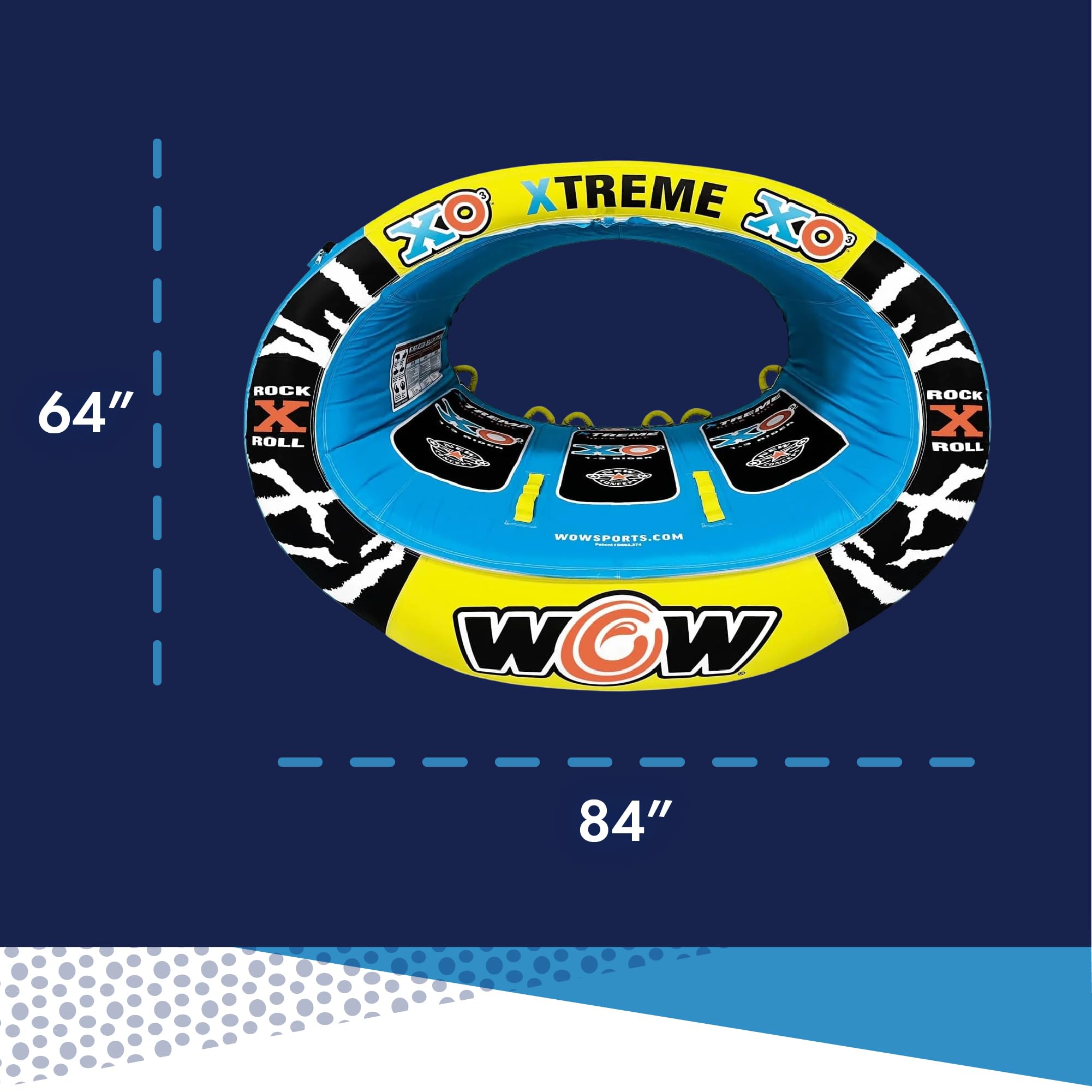 Wow Sports Xtreme Gonfiabile Trailer, Ride in Ovale, da 1 a 3 Persone