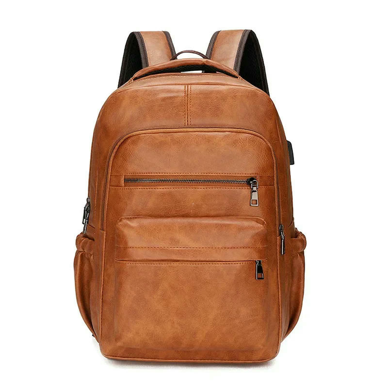 Gyios Backpack Men’s Business – Large Capacity Pu Leather Laptop Bag, Waterproof, Lightweight, Fashionable Schoolbag For College Students