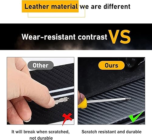 Miniatura 6 de KHXJYC Car Rear Bumper Protector for DS DS3 DS4 DS5 DS6 DS7, Car Rear Bumper Protector Strip Carbon Fiber Look Styling Accessories