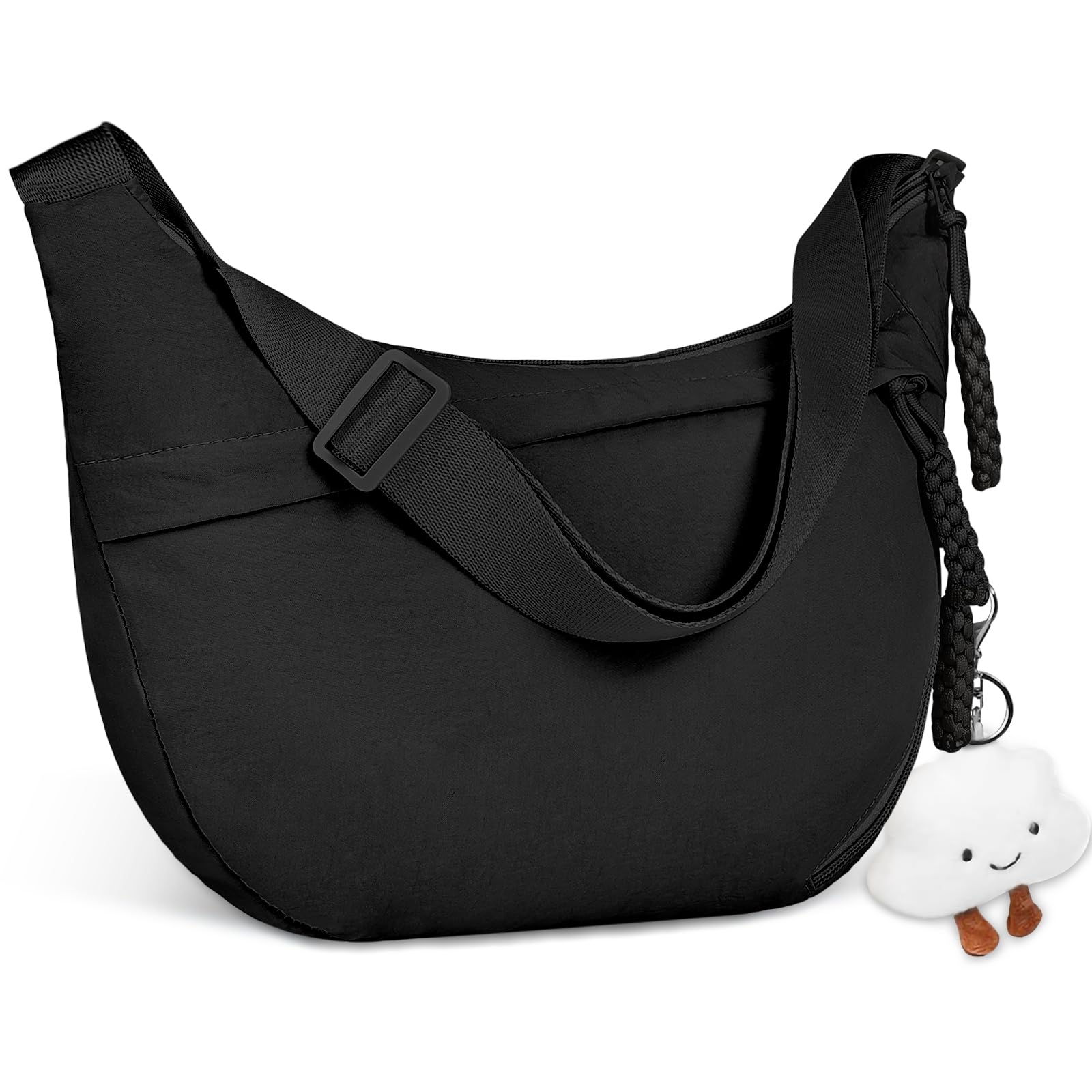 Aucuu Borsa a Tracolla Spalla, Borsa a Tracolla Mezzaluna da Donna, Borsa a Spalla con Pendente, Messenger Crossbody Bag per Shopping Viaggio