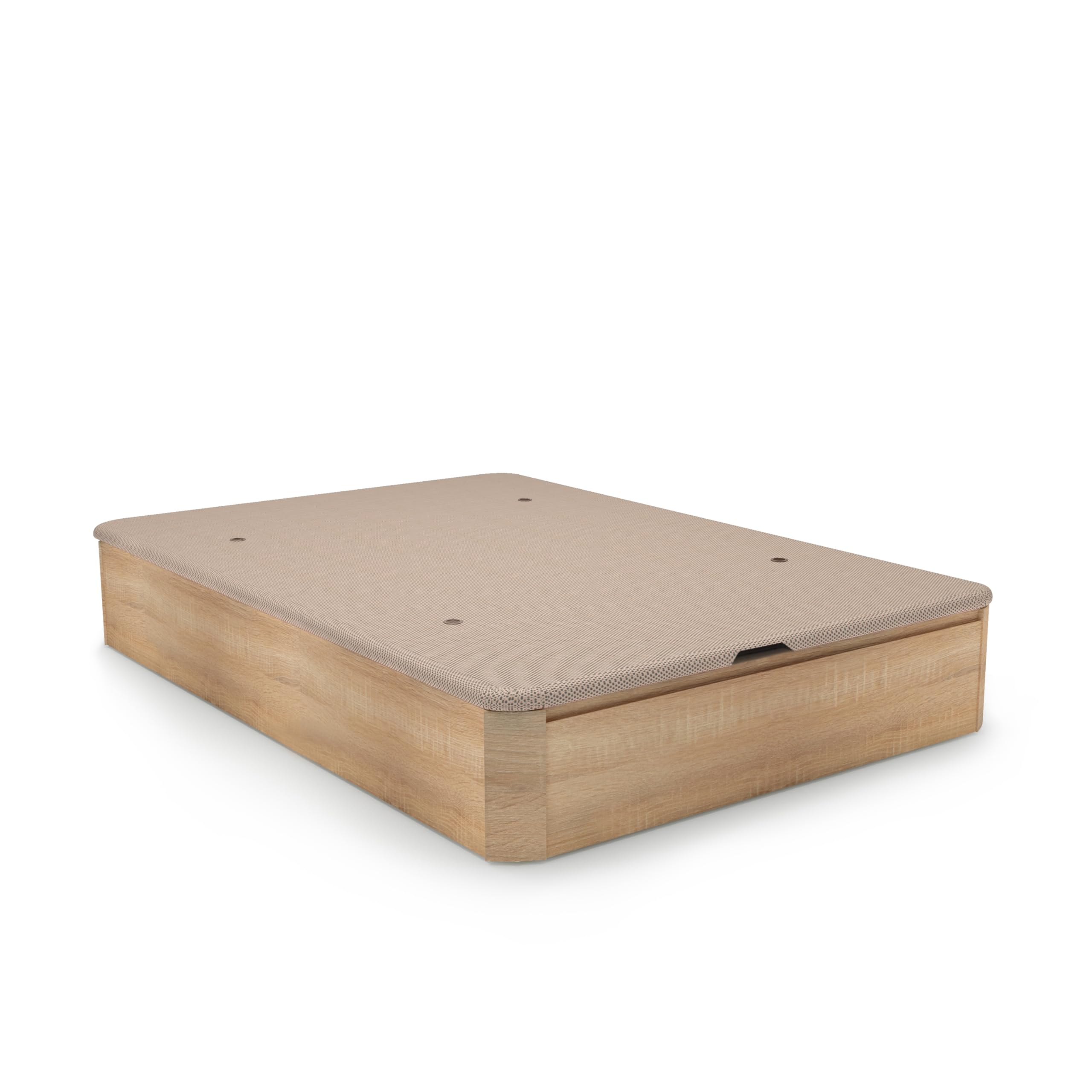 duehome | Luxury, Canapé Abatible con Almacenaje, Base Tapizada, Acabado en Roble, Medidas: 135 cm (Ancho) x 190 cm (Largo) x 31 cm (Alto)