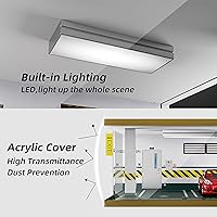 Vista 5 de Caja de exhibición Lego Cars Speed Champions con cubierta acrílica e iluminación LED para autos diecast a escala 1/24, 3 espacios de estacionamiento