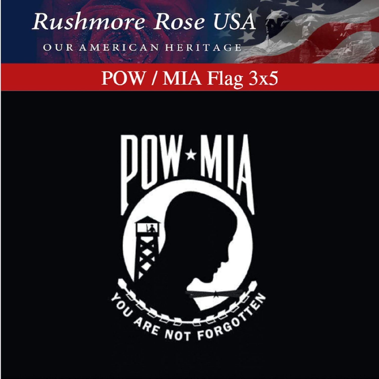3X5 Militär Streitkräfte Pow Mia USA DOPPELSEITIGE FLAGGE Set